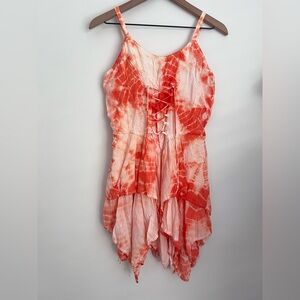 Advanced Apparels lace up dress asymmetrical layered y2k fairy handkerchief